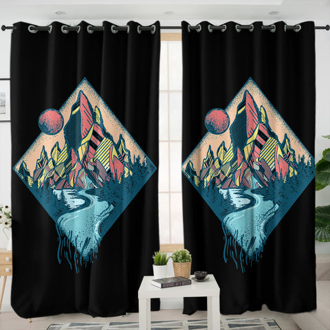 Image of Night Forest Illustration SWKL3815 - 2 Panel Curtains