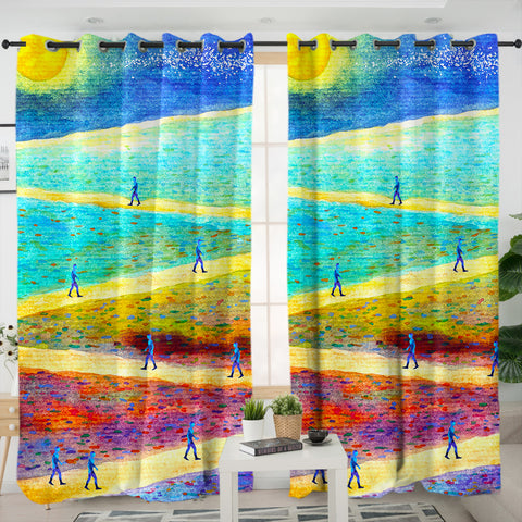 Image of Human Under The Sun Art SWKL3821 - 2 Panel Curtains