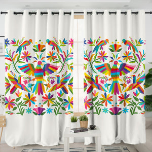 Colorful Bird Art SWKL3822 - 2 Panel Curtains