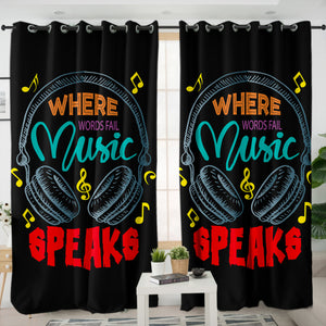 Where Music Speak - Headphone SWKL3823 - 2 Panel Curtains