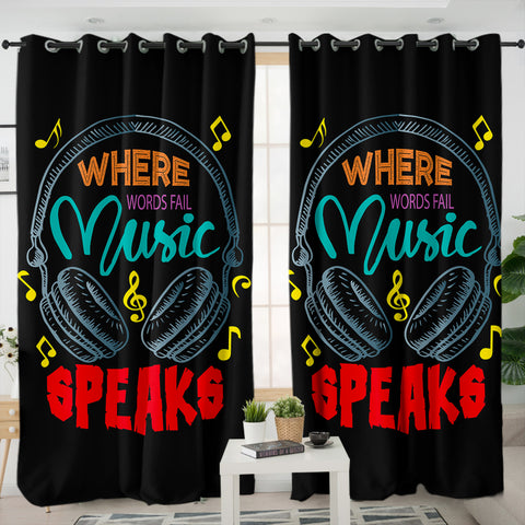 Image of Where Music Speak - Headphone SWKL3823 - 2 Panel Curtains