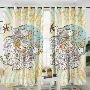 Koi Fish Japan Art SWKL3858 - 2 Panel Curtains