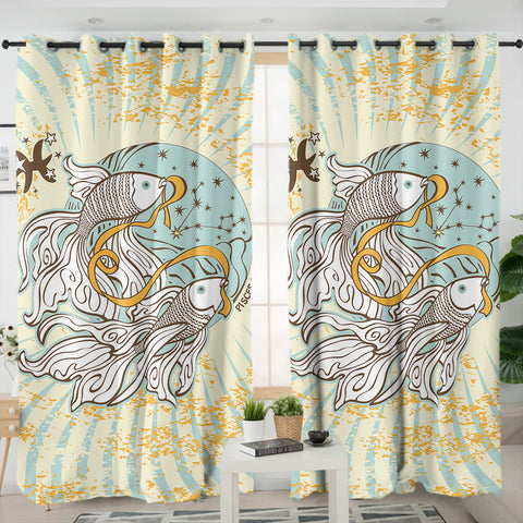 Image of Koi Fish Japan Art SWKL3858 - 2 Panel Curtains