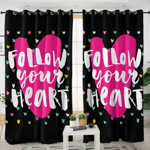 Coloful Follow Your Heart SWKL3870 - 2 Panel Curtains
