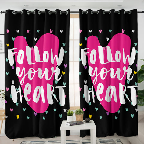 Image of Coloful Follow Your Heart SWKL3870 - 2 Panel Curtains