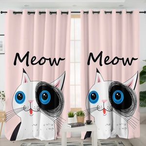 Cute Cat Meow Pink Theme SWKL3875 - 2 Panel Curtains