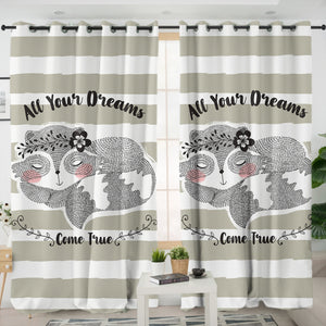 All Your Dreams Come True Fox SWKL3876 - 2 Panel Curtains