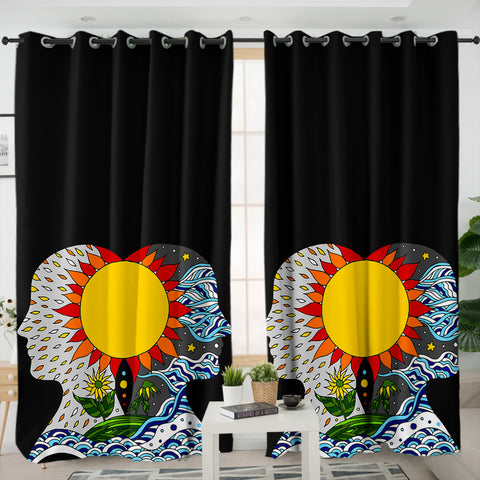 Image of Colorful Human Illustration Modern Art SWKL3879 - 2 Panel Curtains