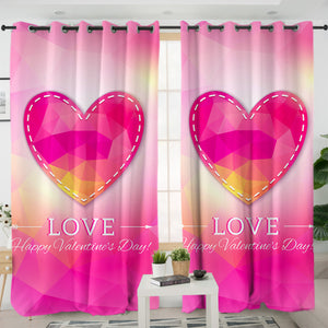 Heart Geometric Valentine's Day SWKL3922 - 2 Panel Curtains