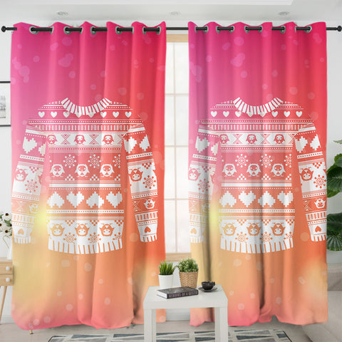Image of Aztec Stripes Sweatshirt Pink Theme SWKL3925 - 2 Panel Curtains