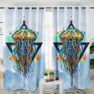 Octopus Triangle - Watercolor Pastel Theme SWKL3933 - 2 Panel Curtains