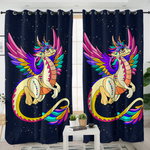 Colorful Dragonfly Illustration SWKL3938 - 2 Panel Curtains