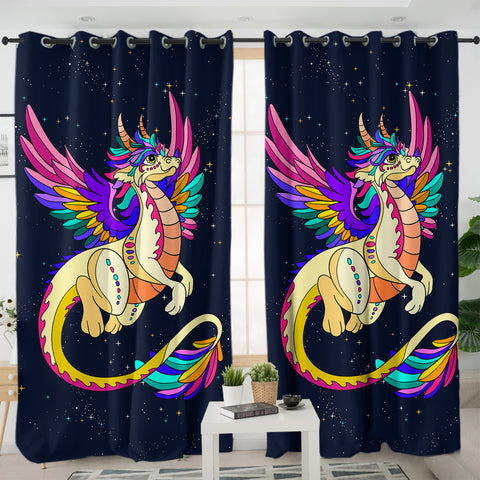 Image of Colorful Dragonfly Illustration SWKL3938 - 2 Panel Curtains