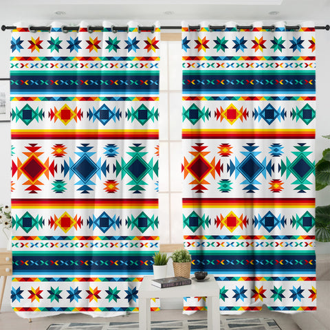 Image of Aztec Stripes SWKL3946 - 2 Panel Curtains