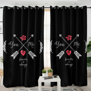 You & Me - Forever & Always Love SWKL4101 - 2 Panel Curtains