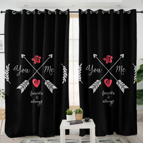 Image of You & Me - Forever & Always Love SWKL4101 - 2 Panel Curtains