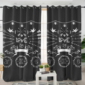 Save The Day For Love SWKL4102 - 2 Panel Curtains