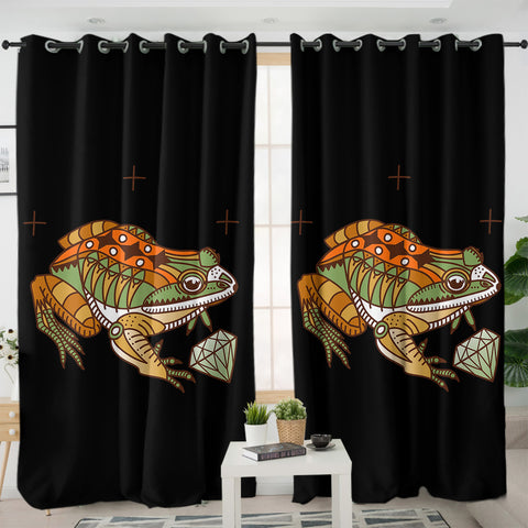 Image of Vintage Color Frog & Diamond SWKL4106 - 2 Panel Curtains