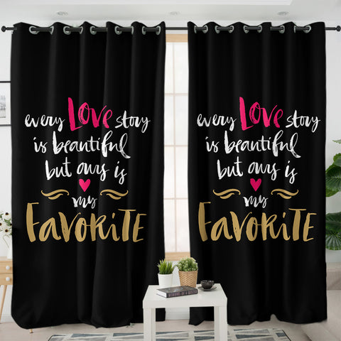 Image of Love - My Heart Is My Favorite SWKL4110 - 2 Panel Curtains