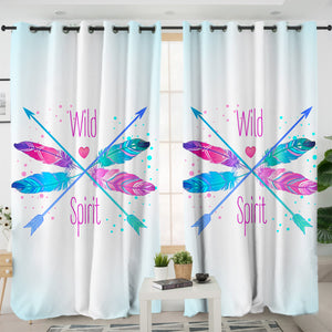 Gradient Pink & Blue Arrows - Wild & Spirit SWKL4120 - 2 Panel Curtains