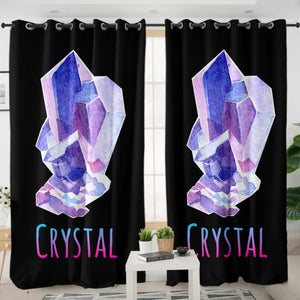 Gradient Blue Purple Geometric Crystal SWKL4126 - 2 Panel Curtains