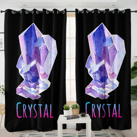 Image of Gradient Blue Purple Geometric Crystal SWKL4126 - 2 Panel Curtains