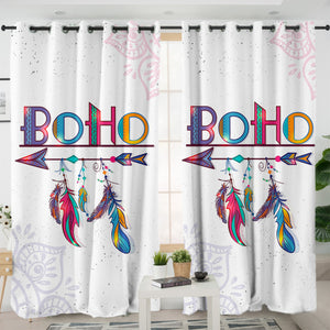 Boho Feather Lotus Mandala Theme SWKL4219 - 2 Panel Curtains