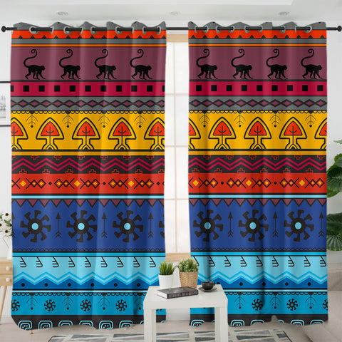 Image of Color Aztec Stripes SWKL4228 - 2 Panel Curtains