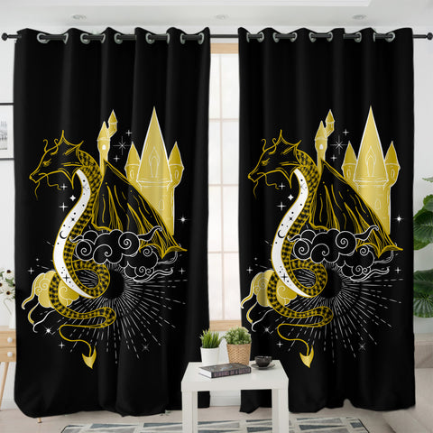 Image of Golden Dragon & Royal Tower SWKL4244 - 2 Panel Curtains