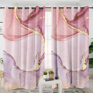 Splash Golden Salmon Pastel SWKL4278 - 2 Panel Curtains