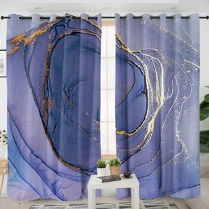 Splash Golden Dark Purple Indigo SWKL4279 - 2 Panel Curtains