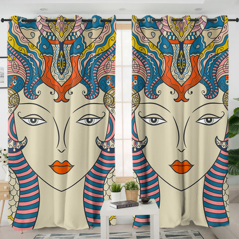 Image of Aztec Snake Lady SWKL4284 - 2 Panel Curtains