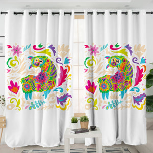 Colorful Mandala Cute Alapaca SWKL4286 - 2 Panel Curtains