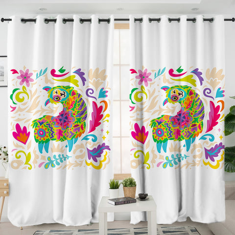 Image of Colorful Mandala Cute Alapaca SWKL4286 - 2 Panel Curtains