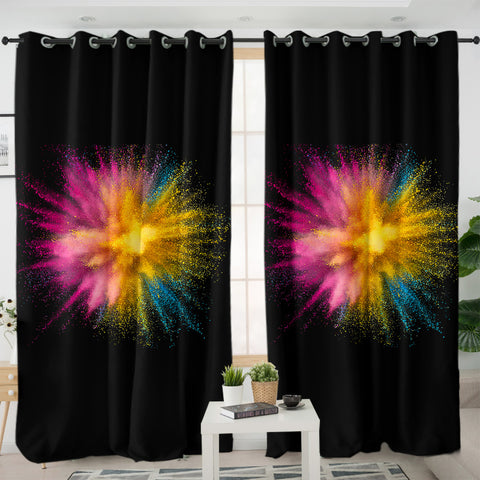 Image of RGB Colorful Splash SWKL4300 - 2 Panel Curtains
