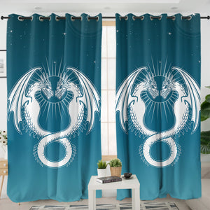 Facing Europe Dragonfly Turquoise Theme SWKL4304 - 2 Panel Curtains