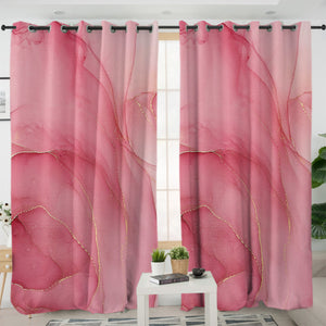 Golden Splash Shade Of Pink SWKL4307 - 2 Panel Curtains