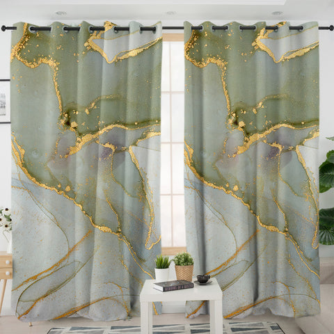 Image of Golden Splash Shade Of Grey SWKL4308 - 2 Panel Curtains