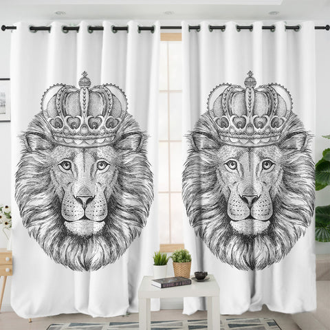 Image of B&W King Crown Lion SWKL4320 - 2 Panel Curtains