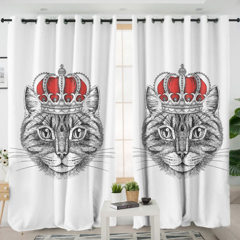 Image of Royal King Crown Cat SWKL4321 - 2 Panel Curtains