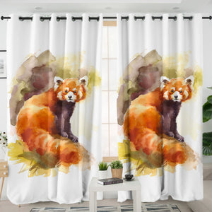 Watercolor Fox Painting SWKL4328 - 2 Panel Curtains