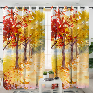 Summer Maple Trees Forest Watercolor Painting SWKL4400 - 2 Panel Curtains