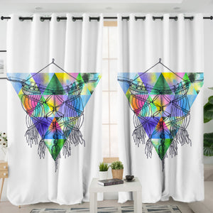Dreamcatcher Sketch Colorful Triangles Background SWKL4422 - 2 Panel Curtains