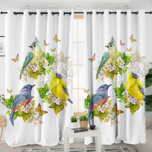 Sunbirds, Butterflies And Flowers SWKL4493 - 2 Panel Curtains