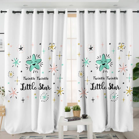 Image of Cute Twinkle Twinkle Little Star SWKL4515 - 2 Panel Curtains