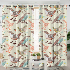 Retro Sunbirds Old School Art SWKL4521 - 2 Panel Curtains