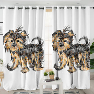 Retro Art Schnauzer Drawing SWKL4523 - 2 Panel Curtains