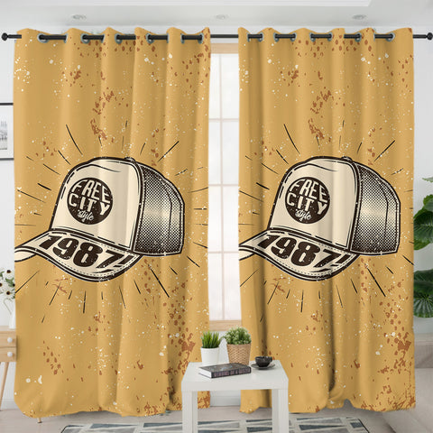 Image of Retro Cap - Free City Style SWKL4525 - 2 Panel Curtains