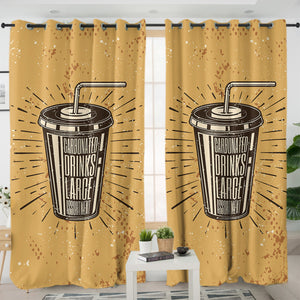 Retro Carbonated Drink Glass SWKL4527 - 2 Panel Curtains