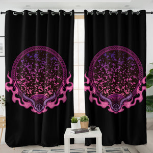 Magic Dark Pink Fire Mirror SWKL4537 - 2 Panel Curtains